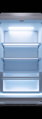 Portrait of an inside opened mini empty refrigerator, minimalist сreated with Generative Ai
