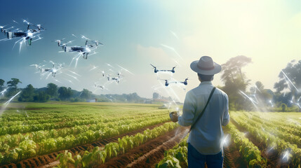 Revolutionizing Agriculture.AI Cultivates Progress: Revolutionising Small-Scale Farming Worldwide.farmer in field