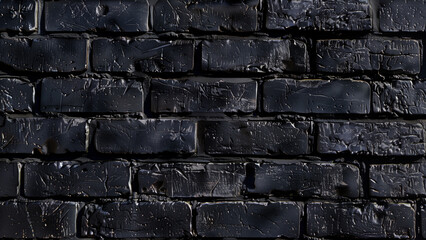 The Intricate Texture of a Black Brick Wall