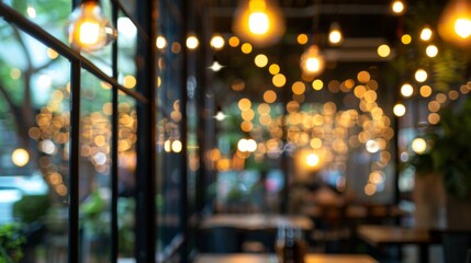 Fototapeta premium Mesmerizing abstract blur of restaurant illumination setting a captivating ambiance