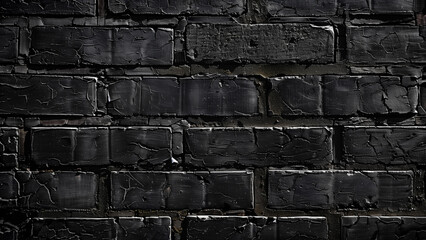 A Detailed Look at a Black Brick Wall