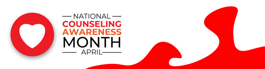 National Counseling Awareness Month background or banner design template celebrated in April. Holiday concept. banner, cover, placard, card, poster, flyer, brochure, web. vector illustration - obrazy, fototapety, plakaty