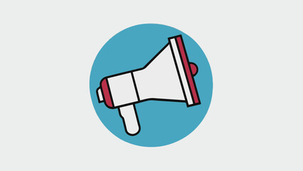 Marketing Megaphone Bullhorn Logo: Illustrated on a White Background