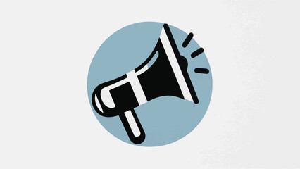 Marketing Megaphone Bullhorn Logo: Illustrated on a White Background