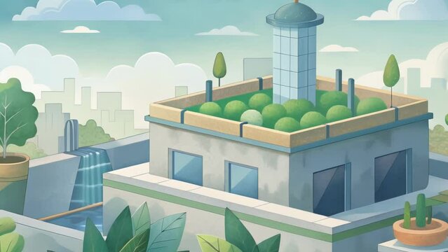 A restaurant using greywater from dishwashing to water their rooftop herb garden providing fresh ingredients while practicing sustainable water