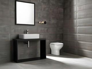 Fototapeta na wymiar modern bathroom interior with toilet and tiles