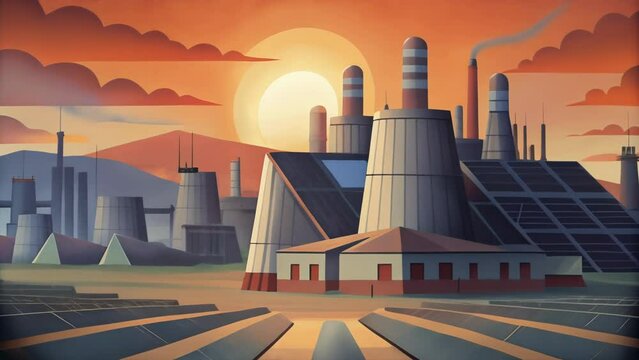 The remnants of a closed steel mill are now a site for concentrated solar power using mirrors to focus sunlight and create steam to power