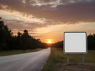 Empty sign board on the road
