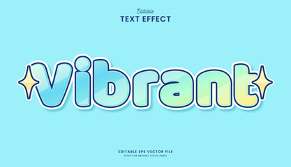 decorative editable pastel blue vibrant text effect vector design
