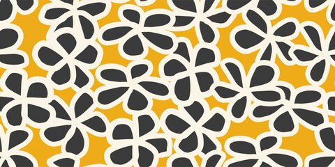 Floral botanical seamless pattern design. Seamless background. Suitable for fabric, textiles, clothing, wrapping paper, cover, interior design, and background.