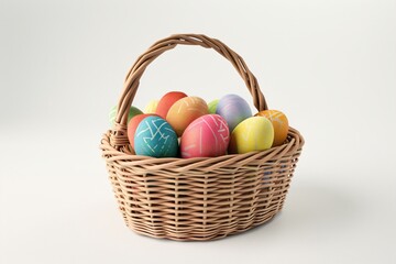 Fototapeta na wymiar a basket full of colorful eggs
