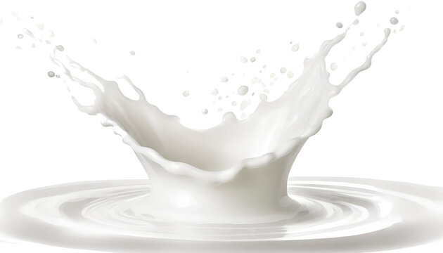 milk splash isolated on transparent background