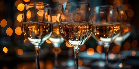 Professionals in formal attire celebrating a successful business milestone at a luxurious corporate event venue. Concept Corporate Event, Formal Attire, Business Milestone, Luxurious Venue