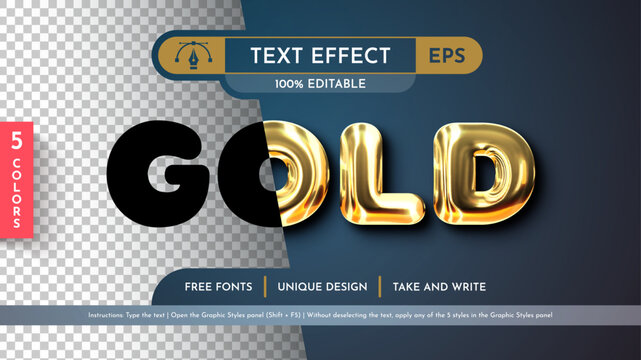5 Metal Editable Text Effects, Graphic Styles