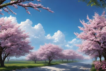 Fototapeta na wymiar Spring, beautiful blue sky