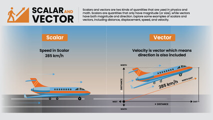 Visualizing Magnitude vs. Direction: Unveiling the Essence of Scalars and Vectors-Infographics design