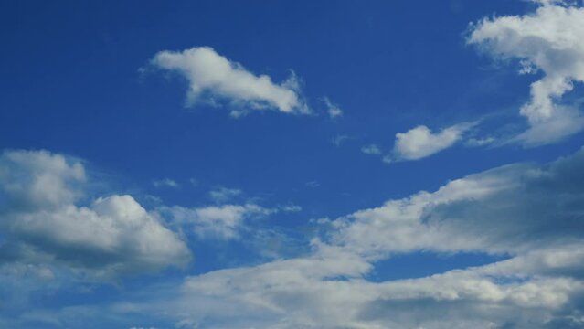 blue sky and white clouds time lapse