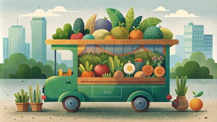 A garden on wheels where volunteers maintain a mobile garden that can be moved to different locations within the city to provide fresh produce