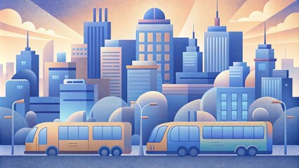 Obraz premium Public transportation has received a major upgrade with the introduction of electric buses reducing emissions and improving air quality for