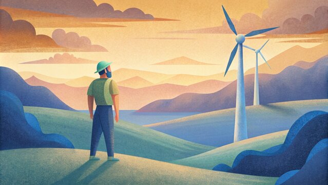 The wind turbine technician looks out over the vast landscape knowing that their hard work and dedication play a crucial role in providing