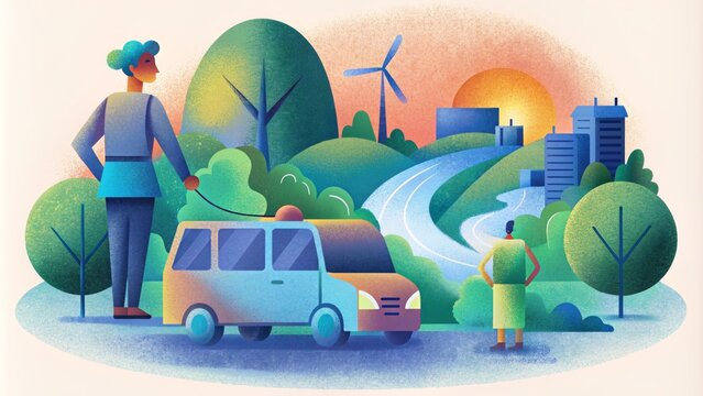 A supply chain manager implementing sustainable transportation ods such as electric and hybrid vehicles after recommendations from a