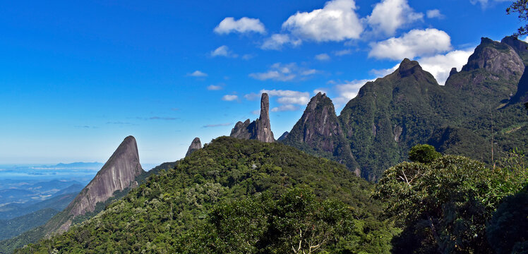 Landscape with mountains in Teresopolis, Rio de Janeiro, Brazil
