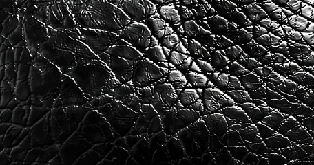 a black texture of leather showing the texture, in the style of ilford xp2, pointillist techniques, ambient occlusion, texture experimentation