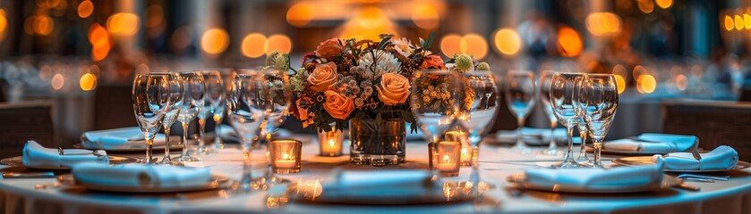 Elegant Corporate Gala Dinner Set in a Grand Ballroom