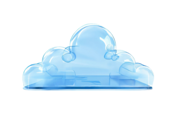 blue cloud computing transparent background
