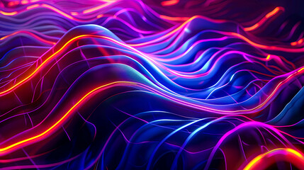Fototapeta premium Digitale Technologie, dynamische Welle mit verbundenen Punkten und Linien. Digitaler Hintergrund. Netzwerktechnologie in blauem Licht. Futuristische Abstraktion. Blaue Technologie, abstrakter Hintergr