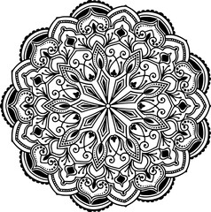Decorative golden mandala on white background