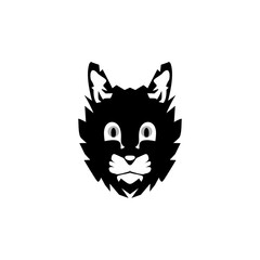 The cat icon is black on a white background.