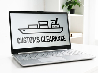 Customs Clearance with cargo ship carrying container