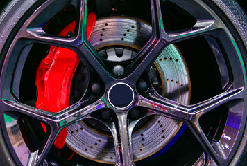 Car alloy wheel and disc-brake sport car	
