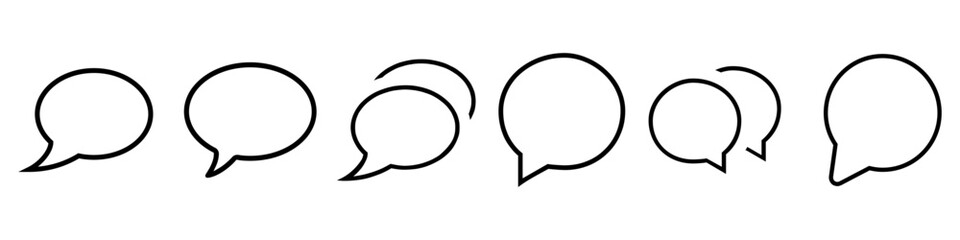 Message icon vector set. Chat illustration sign collection. Forum symbol. Communication logo. - obrazy, fototapety, plakaty