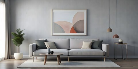 interior with a red and gray wall