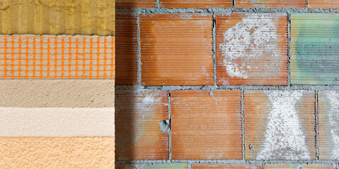 Thermal insulation coatings for residential construction with mineral wool or rock wool to reduce thermal losses also used for thermal, acoustic and fire-protection purposes