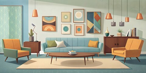 modern living room with sofa, furniture and coffee table.