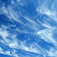 Fototapeta na wymiar a blue sky full of cirrus fibrata clouds
