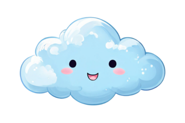 blue cloud with snow transparent background