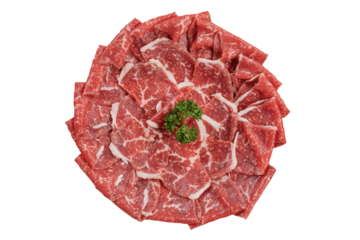 Sliced ​​raw meat for shabu or yakiniku