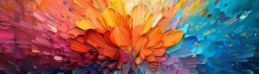 Foto op Canvas Joyful Explosion Create an abstract composition that resembles an explosion of joy, with vibrant colors and dynamic shapes bursting outward, symbolizing the excitement of a birthday celebration ,4k © BURIN93