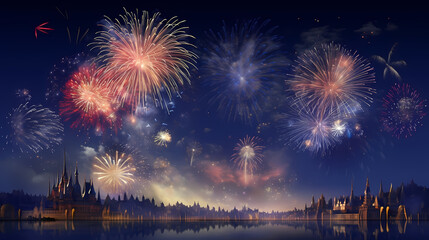 Fototapeta premium beautiful fireworks