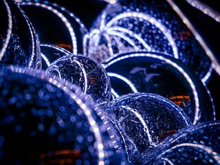 Closeup view of a shiny balls for decoration