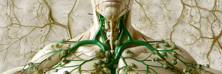 Intricate Details of the Human Lymphatic System and Its Key Functions - obrazy, fototapety, plakaty