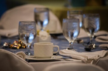 Closeup of a beautiful table setting
