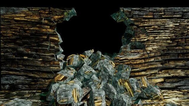 Wood wall broke down to pieces