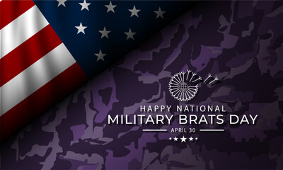 National Military Brats Day Background Vector Illustration - obrazy, fototapety, plakaty