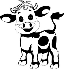 Cow smiling cartoon vector illustration