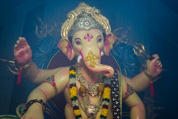 Statue of Ganesh during the auspicious Indian festival of Ganesh Chaturthi